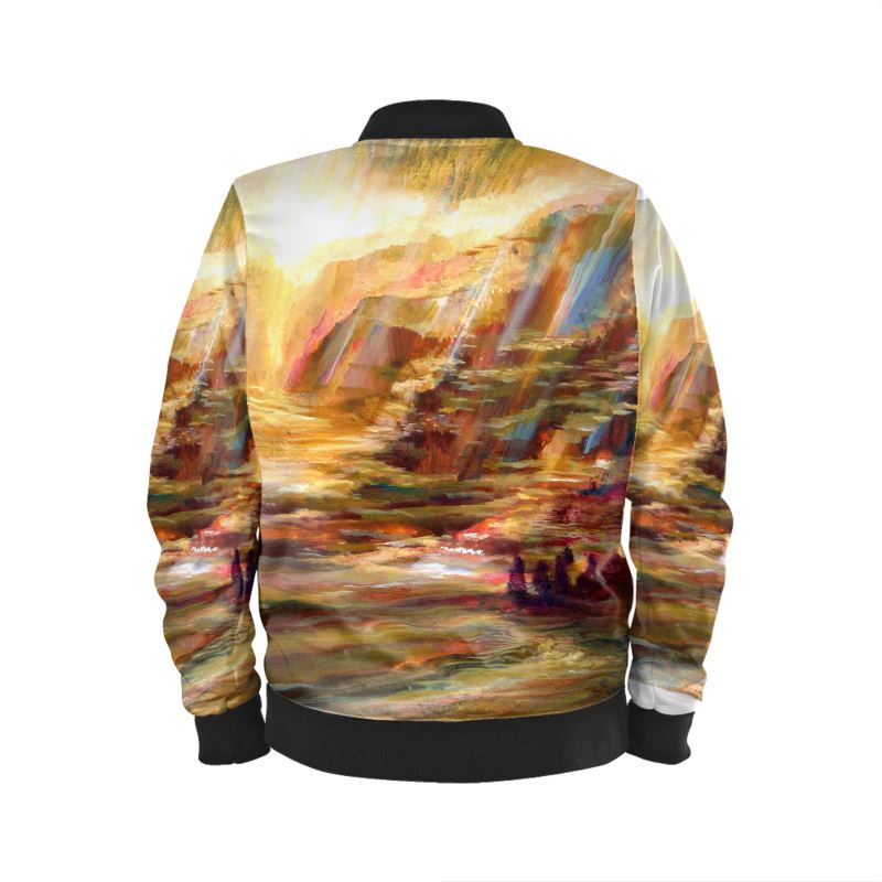 Men's Satin Bomber Jacket | "On the Way to Sinai" by Yoram Raanan