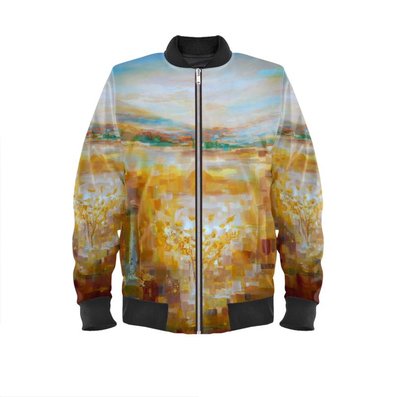 Men's Satin Bomber Jacket | "Jerusalem Tree of Life" by Yoram Raanan