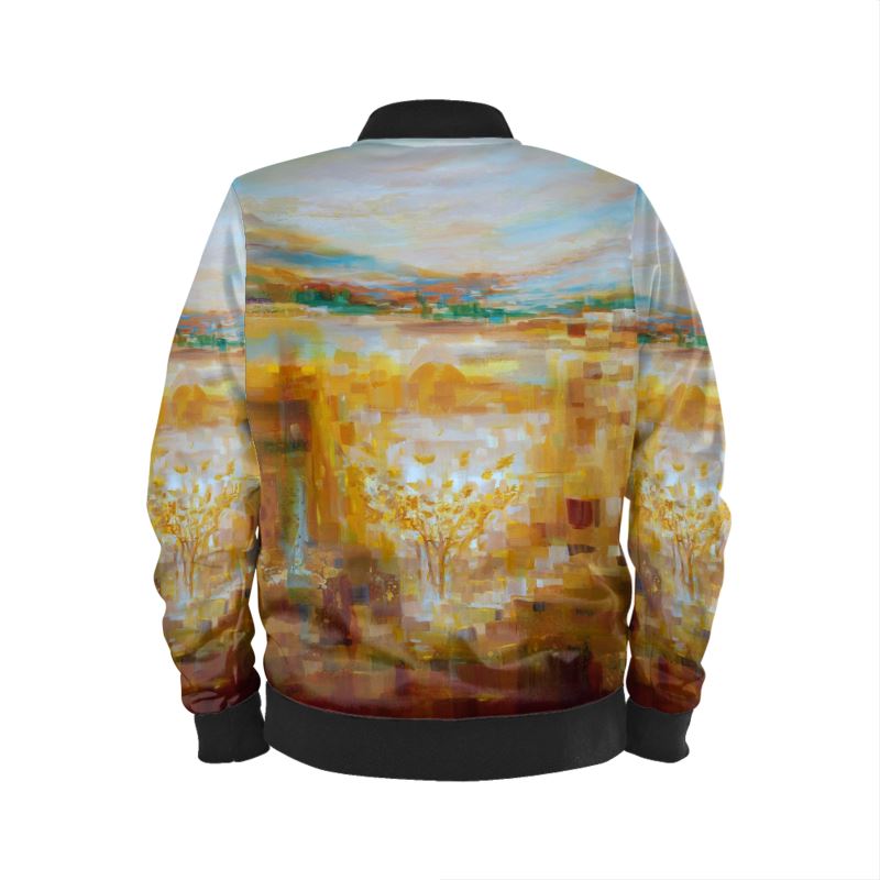 Men's Satin Bomber Jacket | "Jerusalem Tree of Life" by Yoram Raanan