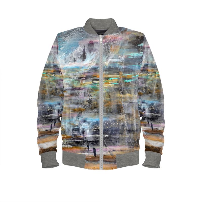 Men's Satin Bomber Jacket | "Kotel Quiet Time" by Yoram Raanan
