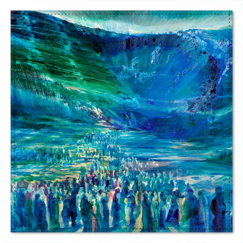 100% Silk Scarf  | "Crossing the Red Sea" by Yoram Raanan