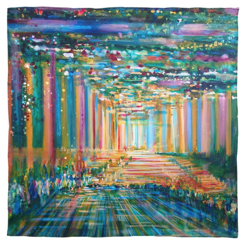 100% Silk Scarf  | "Bishvili Rose" by Yoram Raanan