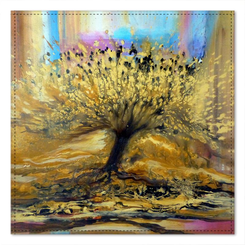 100% Silk Scarf  | "Tree of Lights" by Yoram Raanan