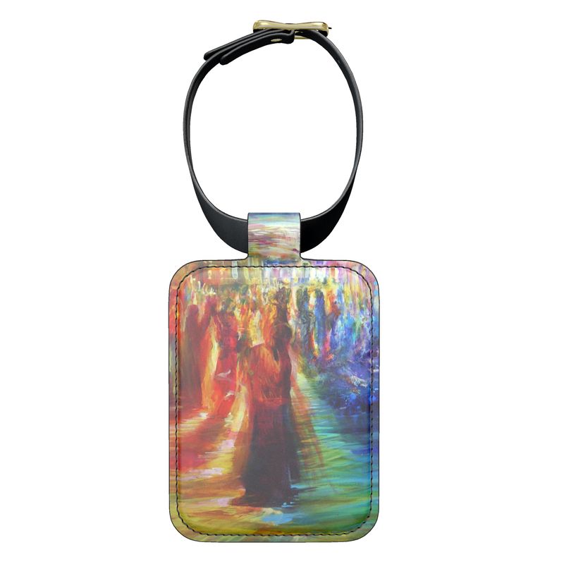 Leather Luggage Tags | "Rainbow Dance" by Yoram Raanan