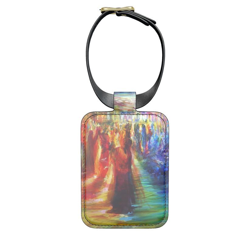 Leather Luggage Tags | "Rainbow Dance" by Yoram Raanan